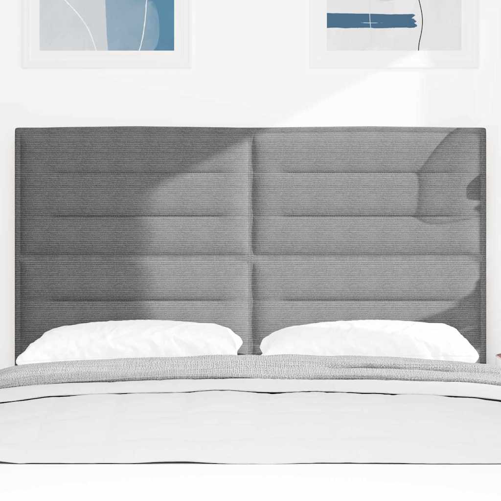 vidaXL LED κεφαλάρι Ανοιχτό γκρι 144 cm Υφασμάτινο Κορντουρά