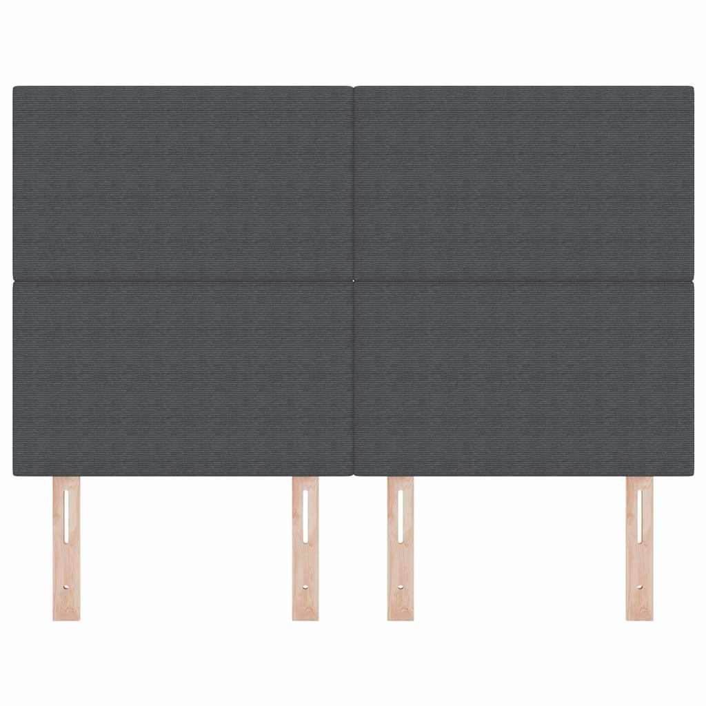 vidaXL LED κεφαλάρι Σκούρο Γκρι 160 cm Υφασμάτινο Κορντουρά