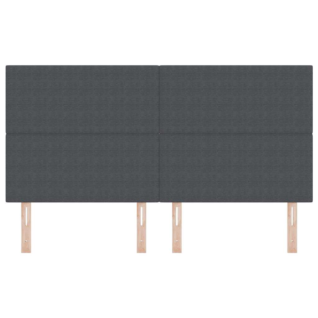 vidaXL LED κεφαλάρι Σκούρο Γκρι 180 cm Υφασμάτινο Κορντουρά