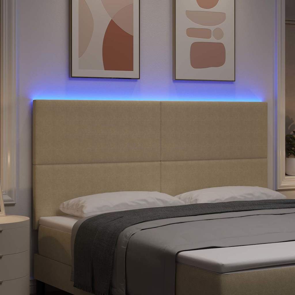 vidaXL LED κεφαλάρι με κεφαλάρι Γκρι Πράσινο 180 cm Πολυεστέρας