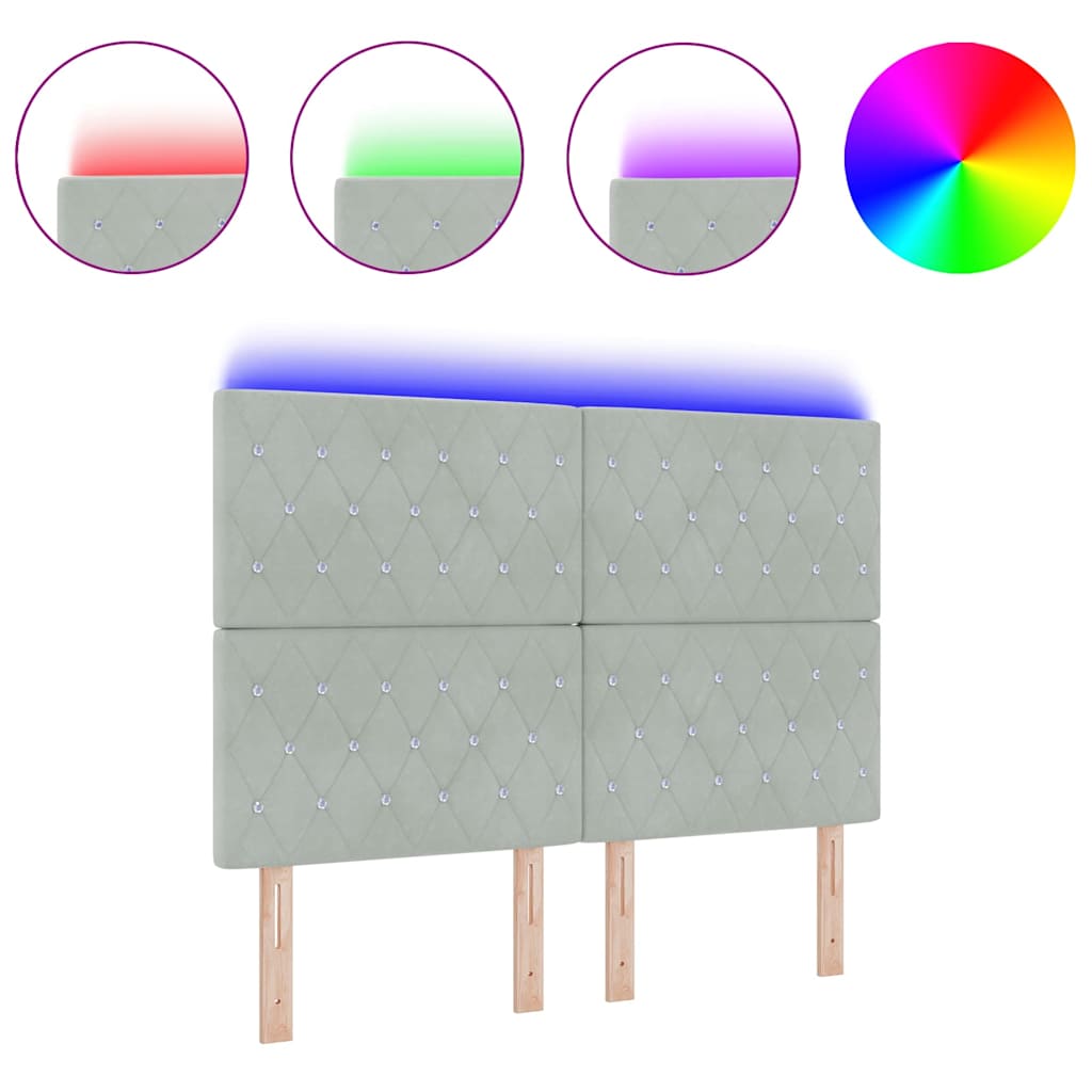 vidaXL LED Κεφαλάρι σε Ανοιχτό Γκρι, 72 cm Υφάσματος