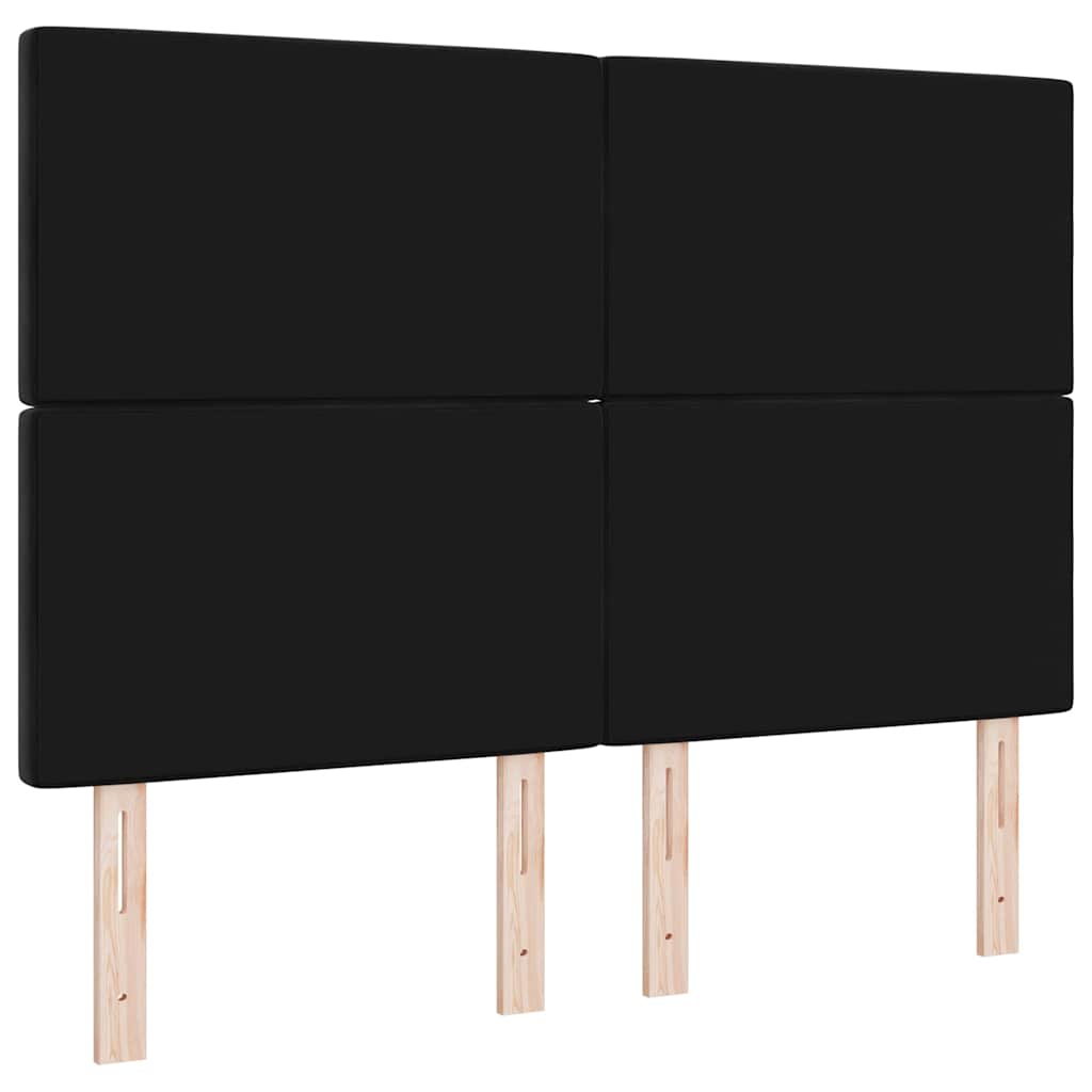 vidaXL LED κεφαλάρι με LED ταινίες φωτός Μαύρο 160 cm Βελούδο