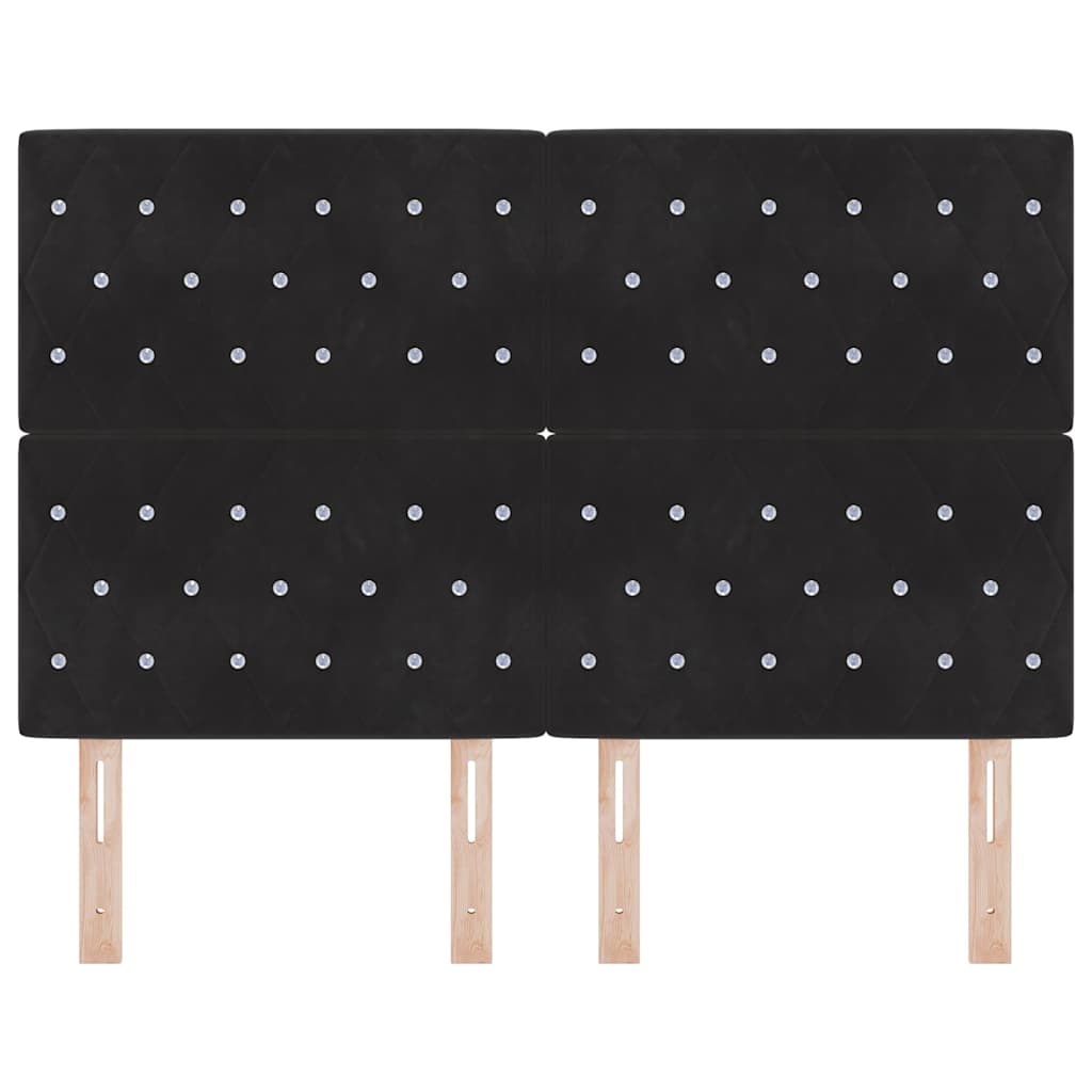 vidaXL LED κεφαλάρι με LED ταινίες φωτός Μαύρο 160 cm Βελούδο