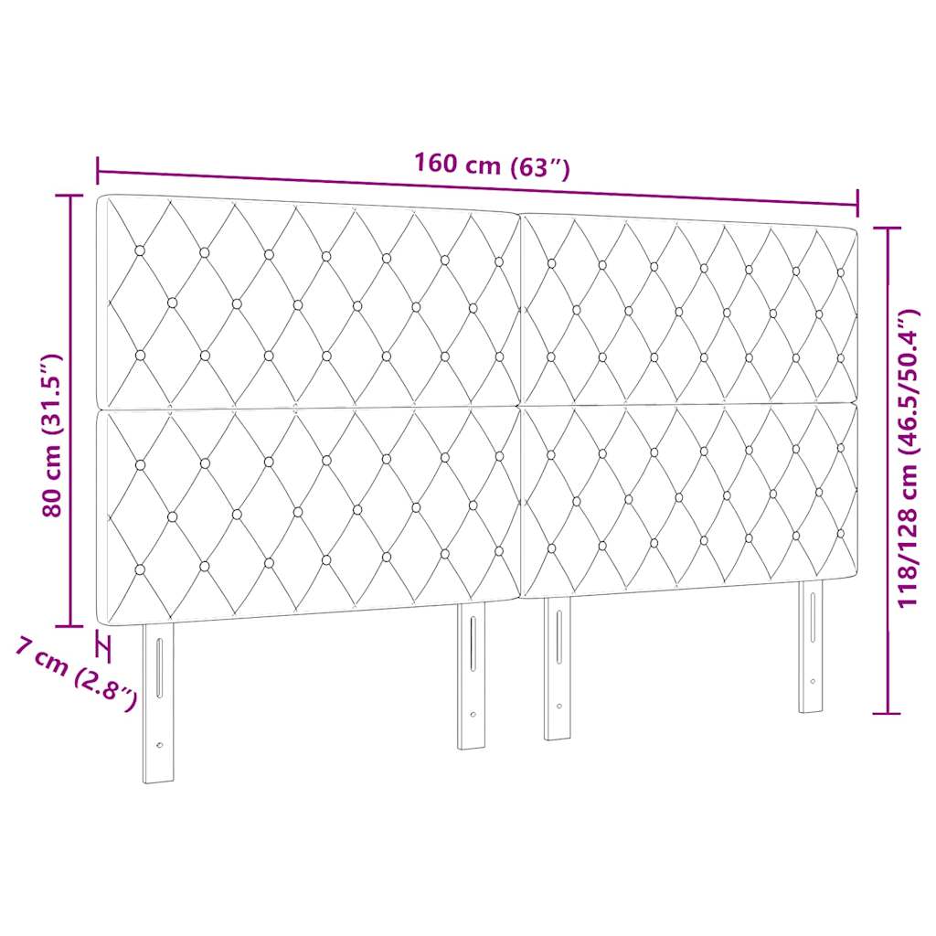 vidaXL LED κεφαλάρι με φώτα λωρίδας LED Σκούρο Μπλε 160 cm Πολυεστέρας