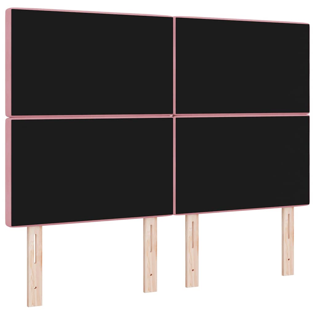 vidaXL LED κεφαλάρι με LED ταινίες φωτός Ροζ 160 cm Βελούδο