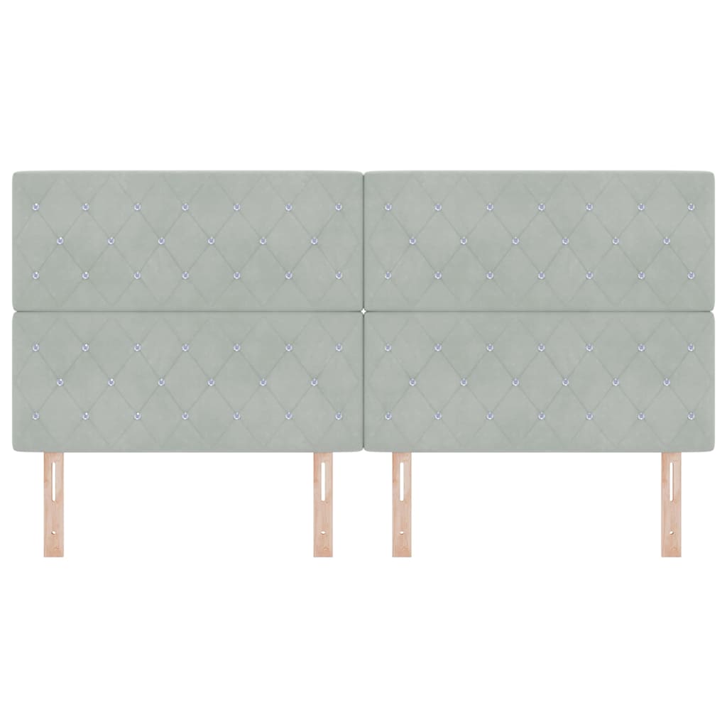 vidaXL LED Κεφαλάρι Ανοιχτό Γκρι 100 εκ. Βελούδο