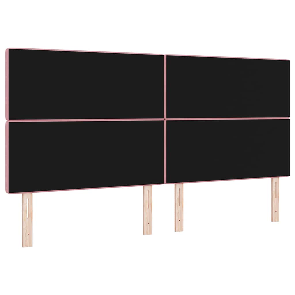 vidaXL LED κεφαλάρι με LED ταινίες φωτός Ροζ 200 cm Βελούδο