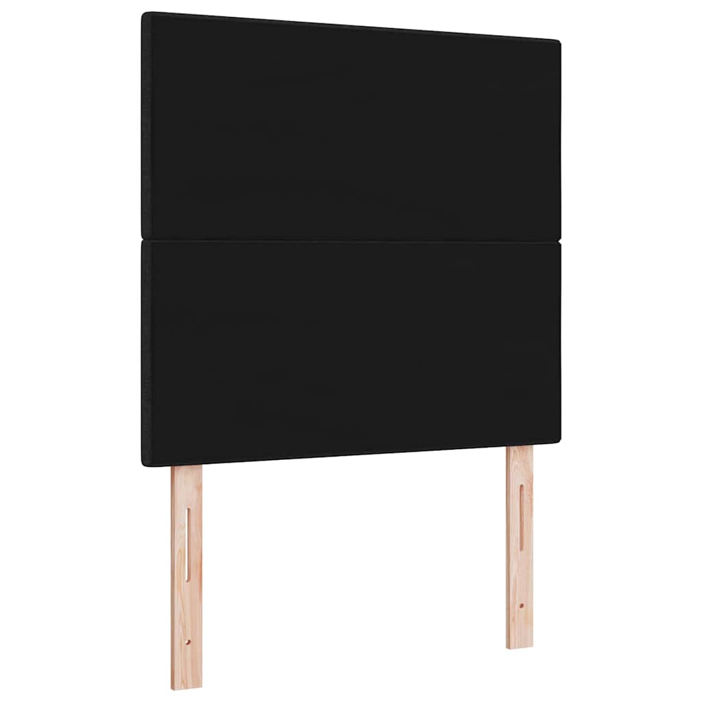 vidaXL LED κεφαλάρι με LED ταινίες φωτός Μαύρο 90 cm ύφασμα