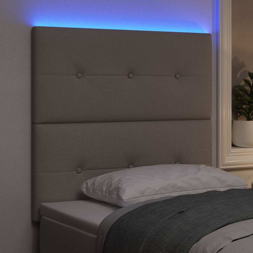 vidaXL LED κεφαλάρι με φώτα λωρίδας LED Taupe 90 cm Πολυεστέρας