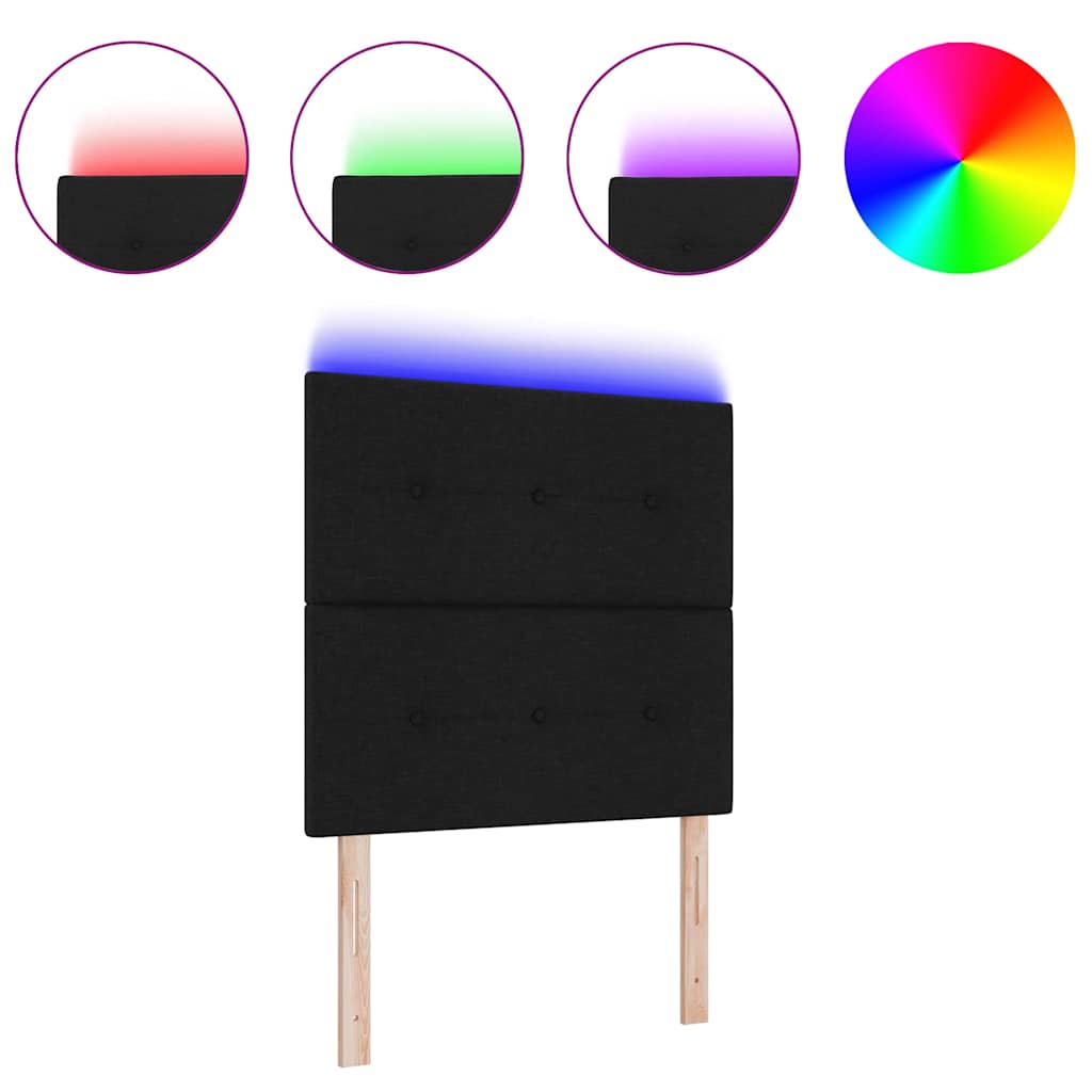 vidaXL LED κεφαλάρι με φώτα λωρίδας LED με κεφαλάρι Μαύρο 100 cm Ύφασμα