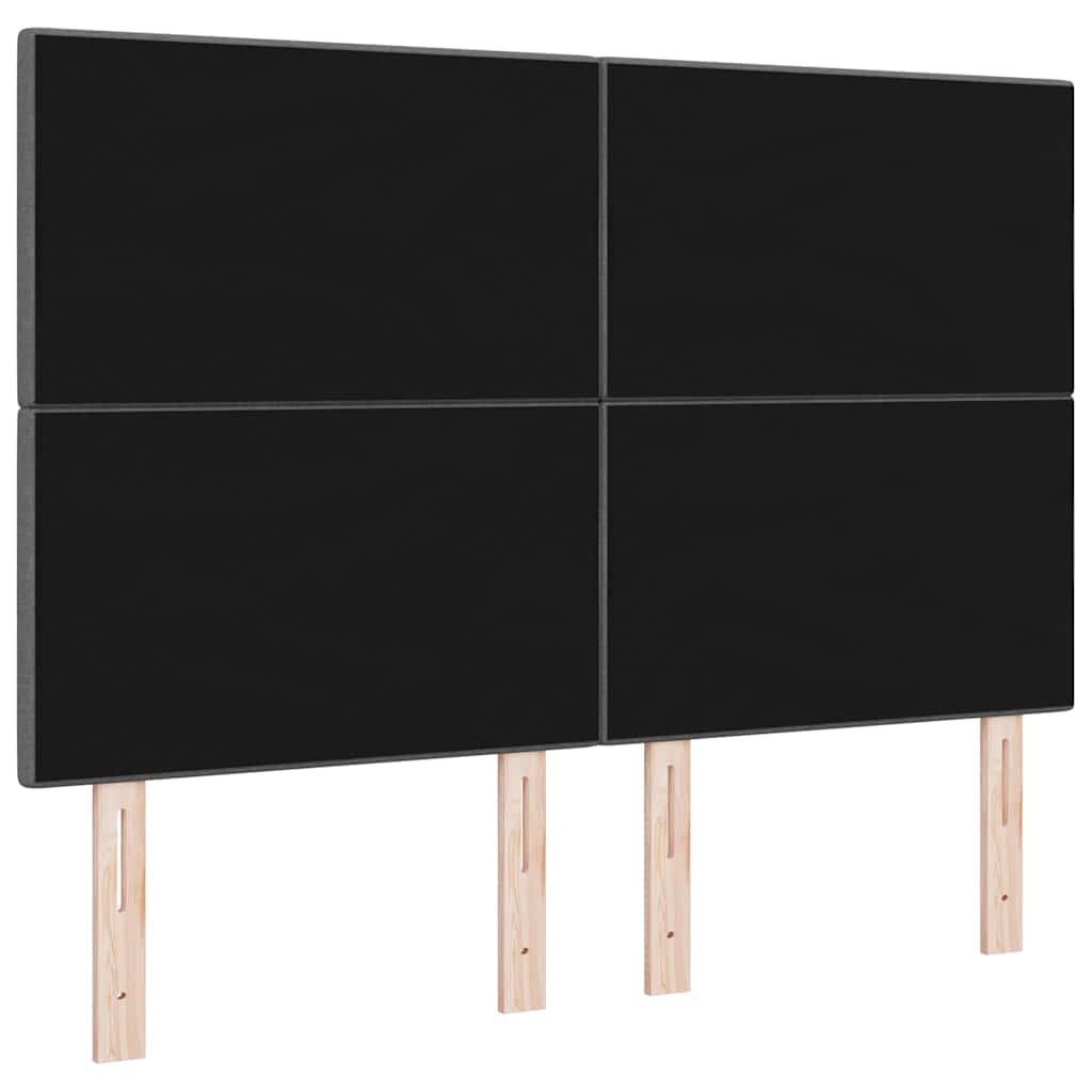 vidaXL LED κεφαλάρι με φώτα λωρίδας LED Σκούρο Γκρι 144 cm Πολυεστέρας