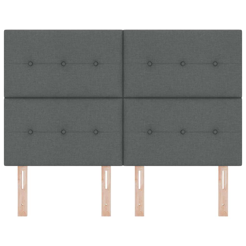 vidaXL LED κεφαλάρι με φώτα λωρίδας LED Σκούρο Γκρι 144 cm Πολυεστέρας