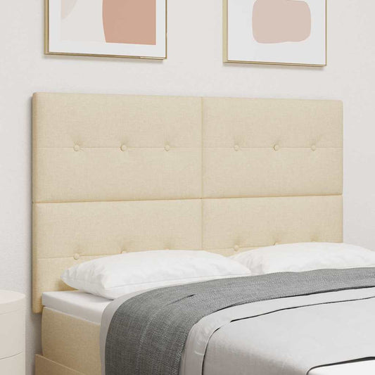 vidaXL LED κεφαλάρι με φώτα λωρίδας LED Κρεμ 144 cm Πολυεστέρας