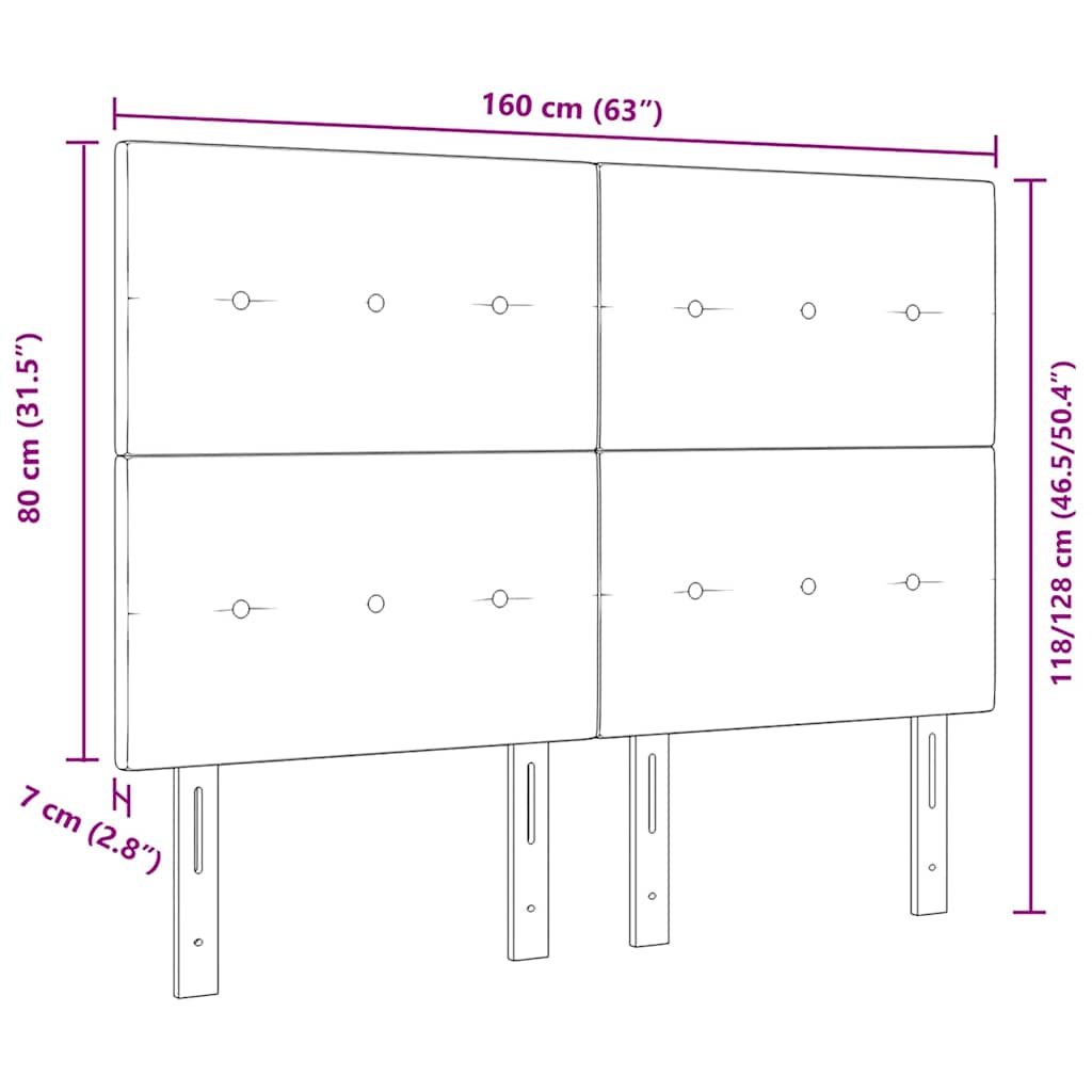 vidaXL LED κεφαλάρι με κεφαλάρι Ανοιχτό γκρι 160 cm Πολυεστέρας