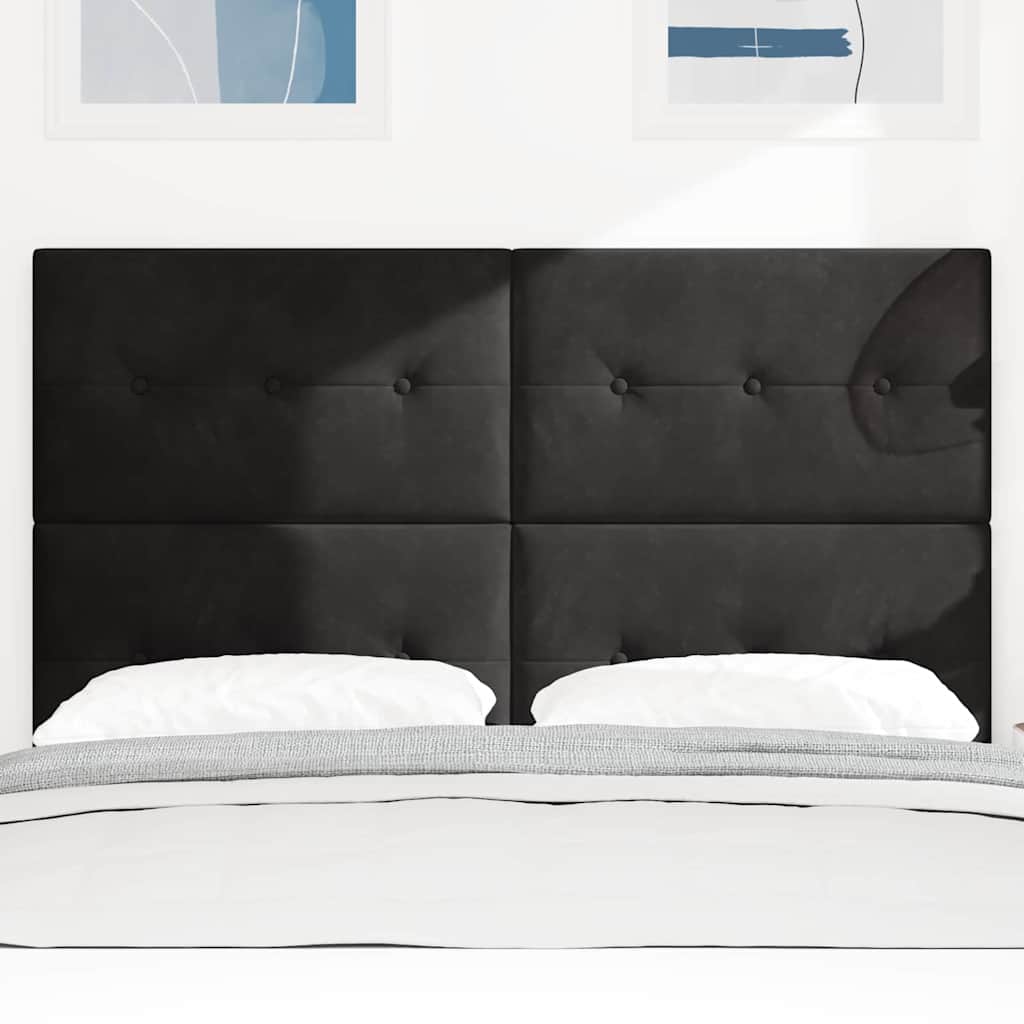 vidaXL LED κεφαλάρι με LED ταινίες φωτός Μαύρο 160 cm Βελούδο