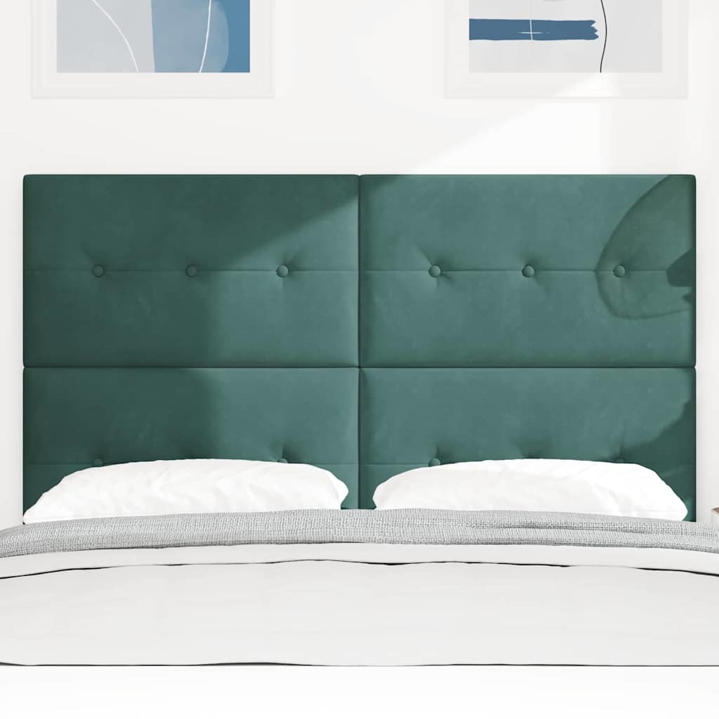 vidaXL LED κεφαλάρι με LED ταινίες φωτός Πράσινο 160 cm Βελούδο