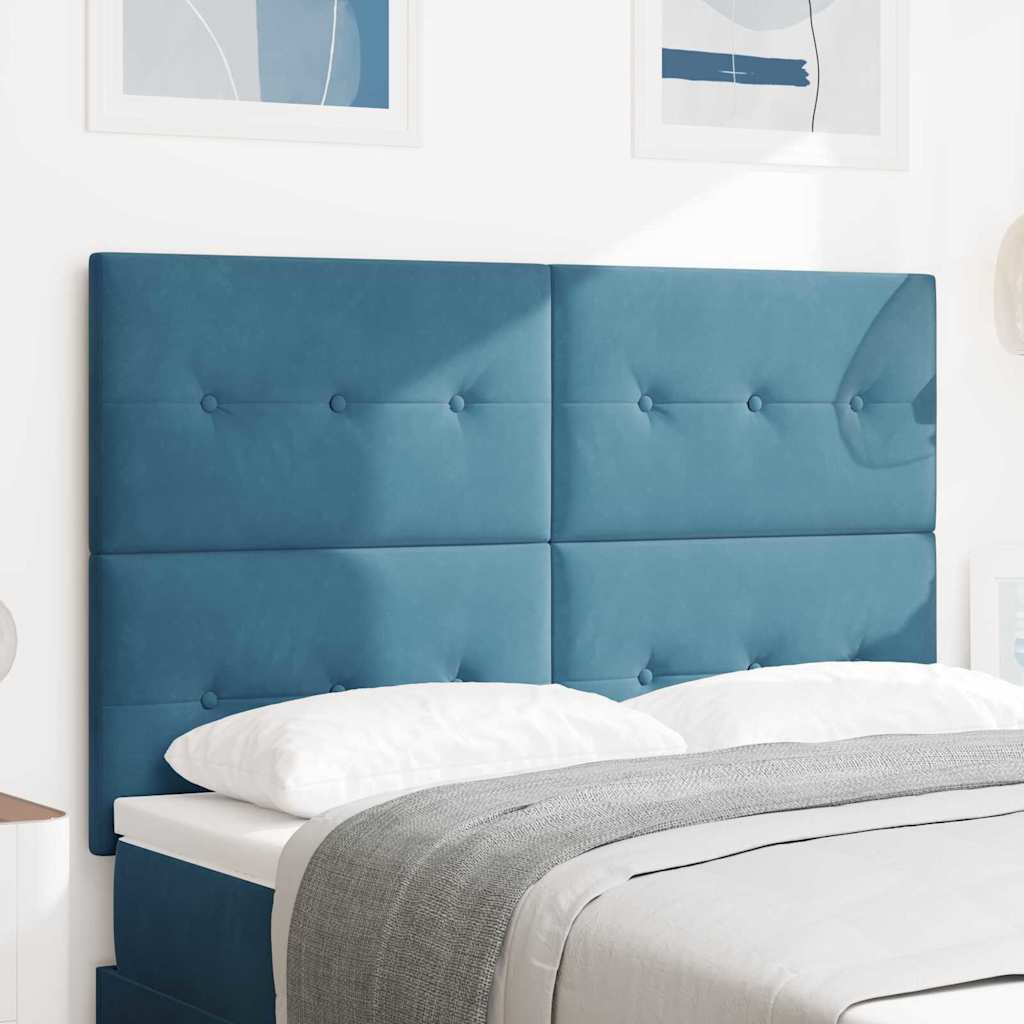 vidaXL LED κεφαλάρι με LED ταινίες φωτός Μπλε 160 cm Βελούδο