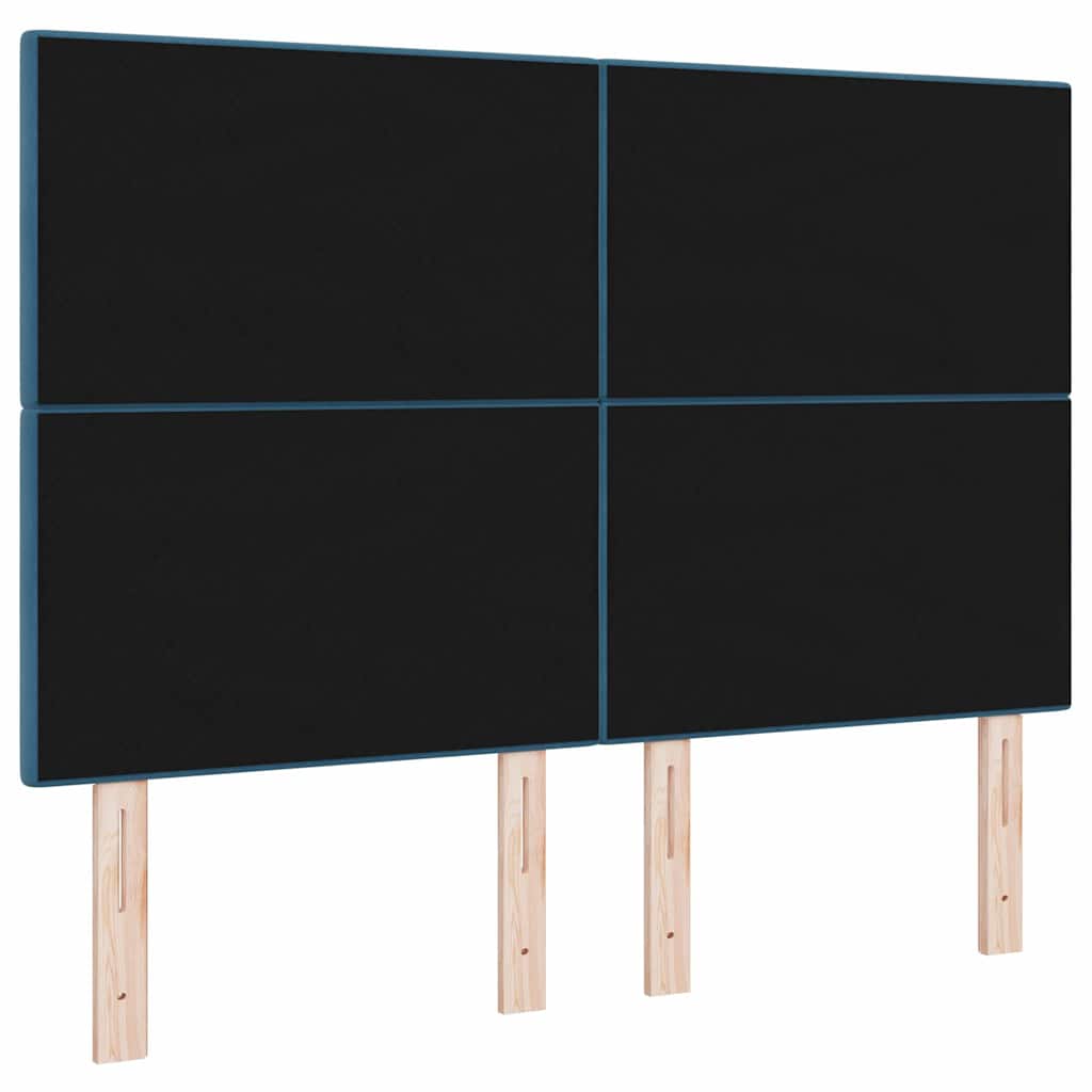 vidaXL LED κεφαλάρι με LED ταινίες φωτός Μπλε 160 cm Βελούδο