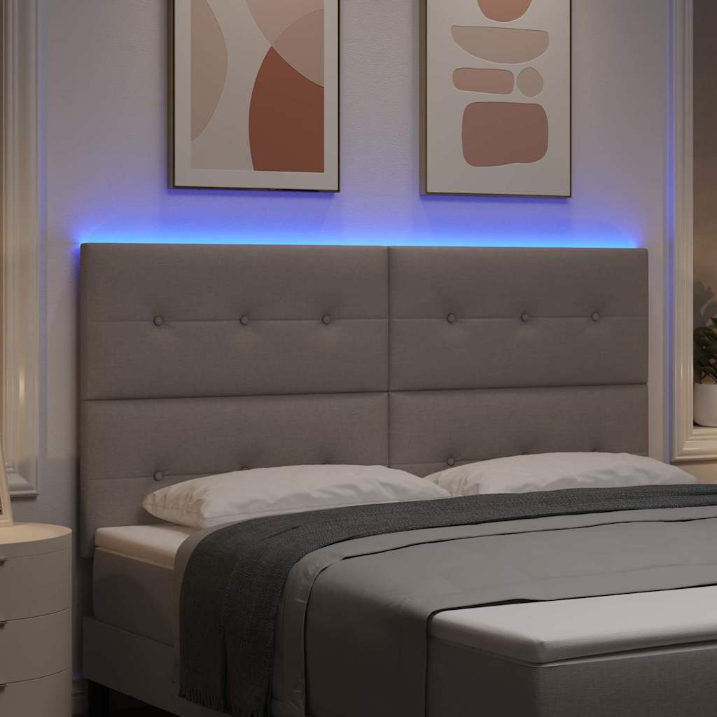 vidaXL LED κεφαλάρι Taupe ύφασμα