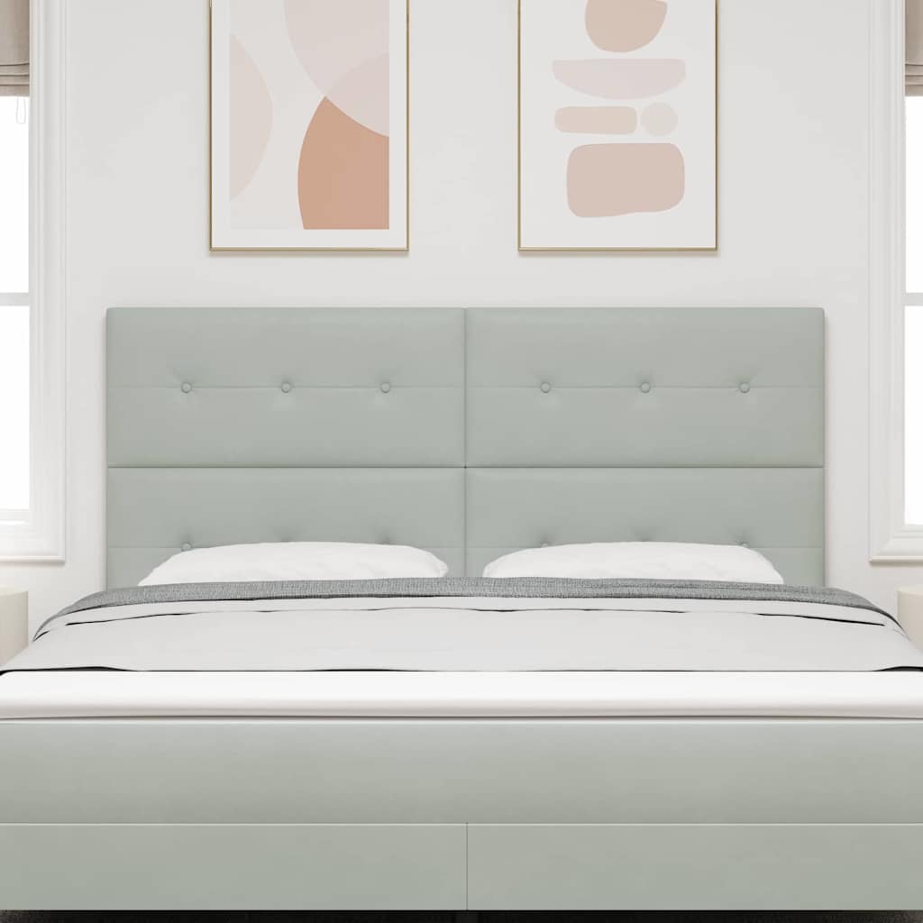 vidaXL LED κεφαλάρι με κεφαλάρι Ανοιχτό γκρι 180 cm Πολυεστέρας