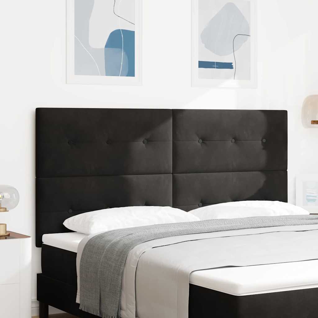 vidaXL LED κεφαλάρι με LED ταινίες φωτός Μαύρο 180 cm Βελούδο