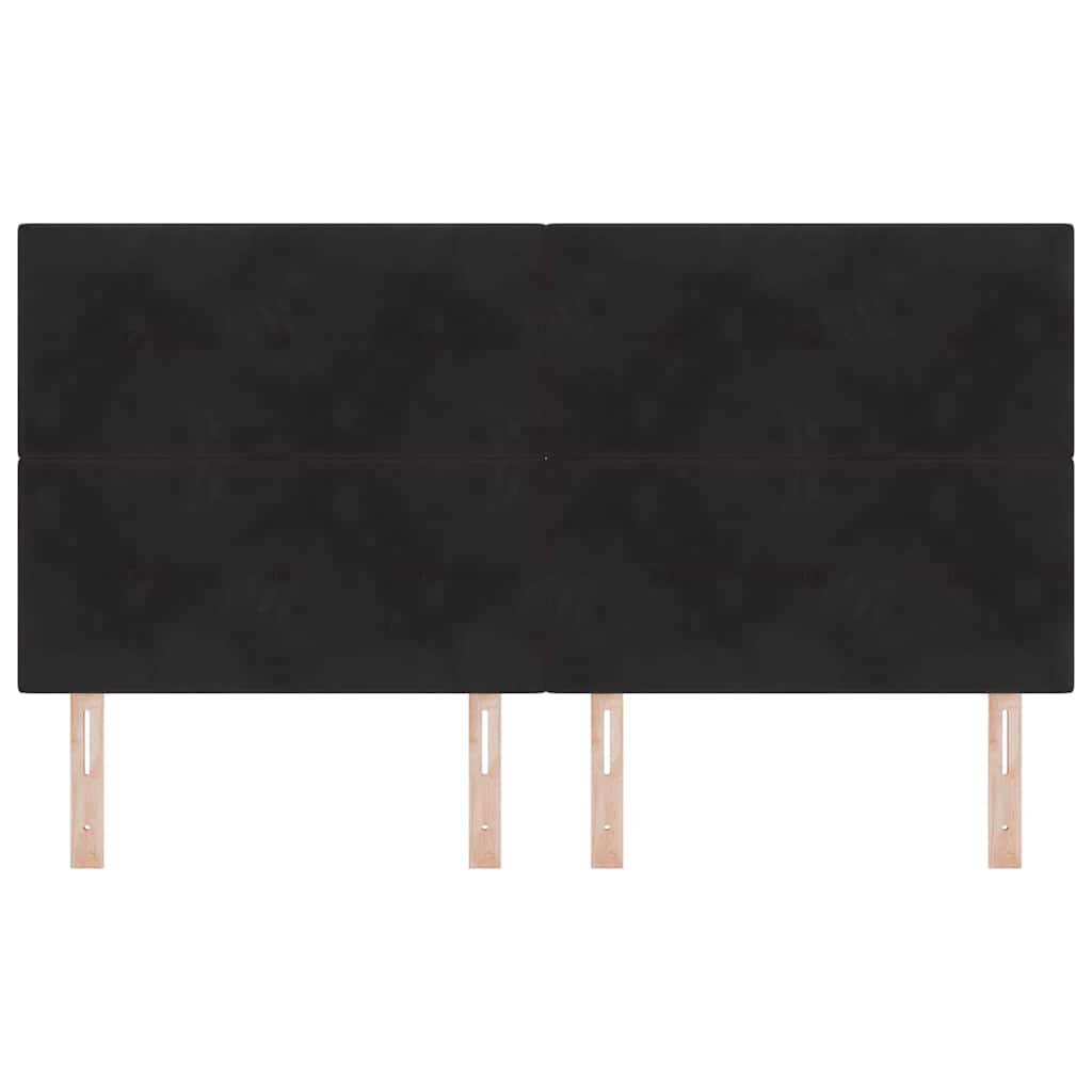 vidaXL LED κεφαλάρι με LED ταινίες φωτός Μαύρο 180 cm Βελούδο