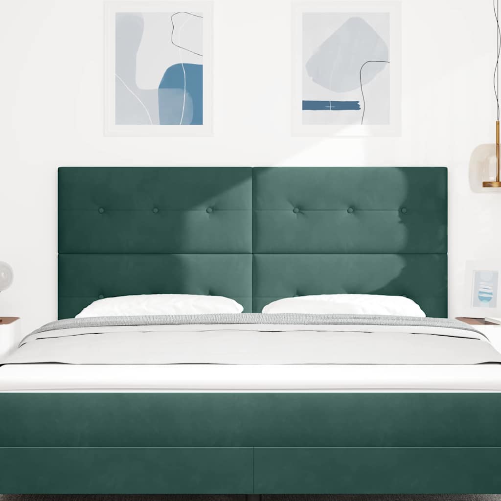 vidaXL LED κεφαλάρι με LED ταινίες φωτός Πράσινο 180 cm Βελούδο