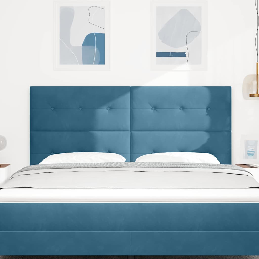 vidaXL LED κεφαλάρι με LED ταινίες φωτός Μπλε 180 cm Βελούδο