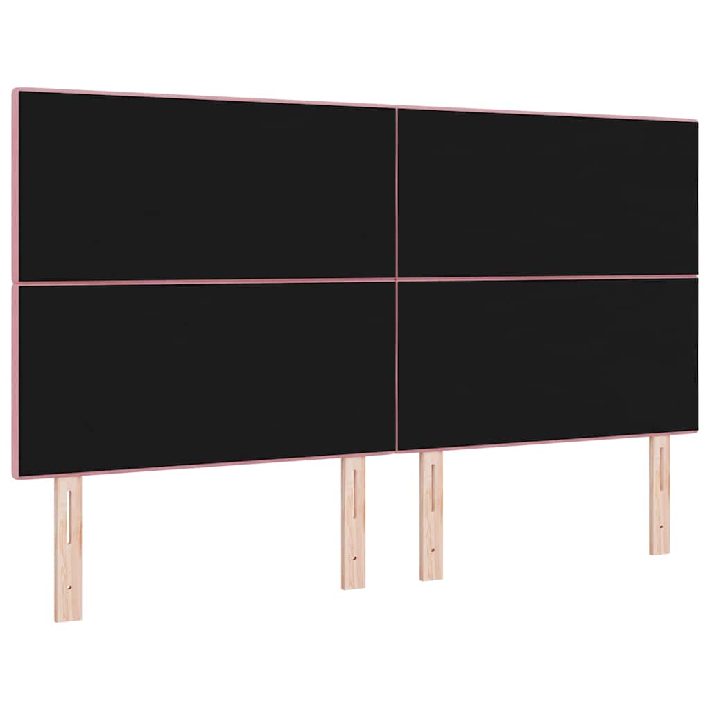 vidaXL LED κεφαλάρι με LED ταινίες φωτός Ροζ 180 cm Βελούδο