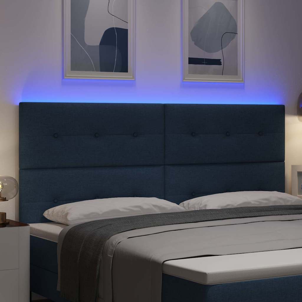 vidaXL LED κεφαλάρι με LED ταινίες φωτός Μπλε 200 cm ύφασμα