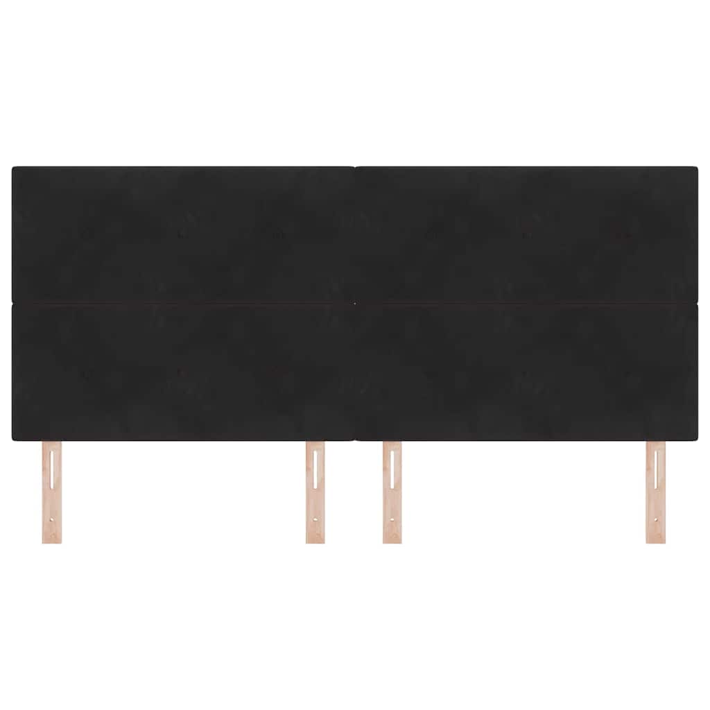 vidaXL LED κεφαλάρι με LED ταινίες φωτός Μαύρο 200 cm Βελούδο