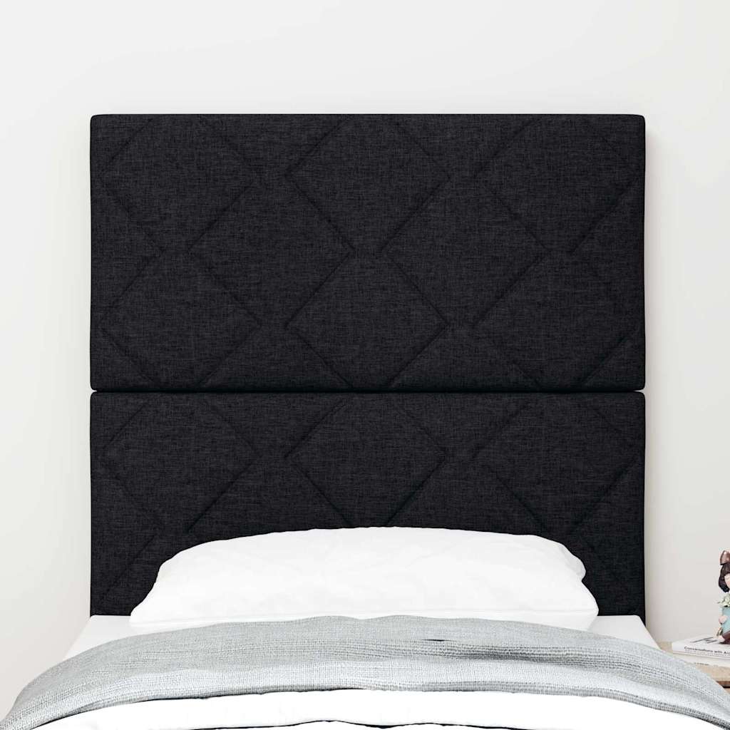 vidaXL LED κεφαλάρι Μαύρο 80 cm ύφασμα