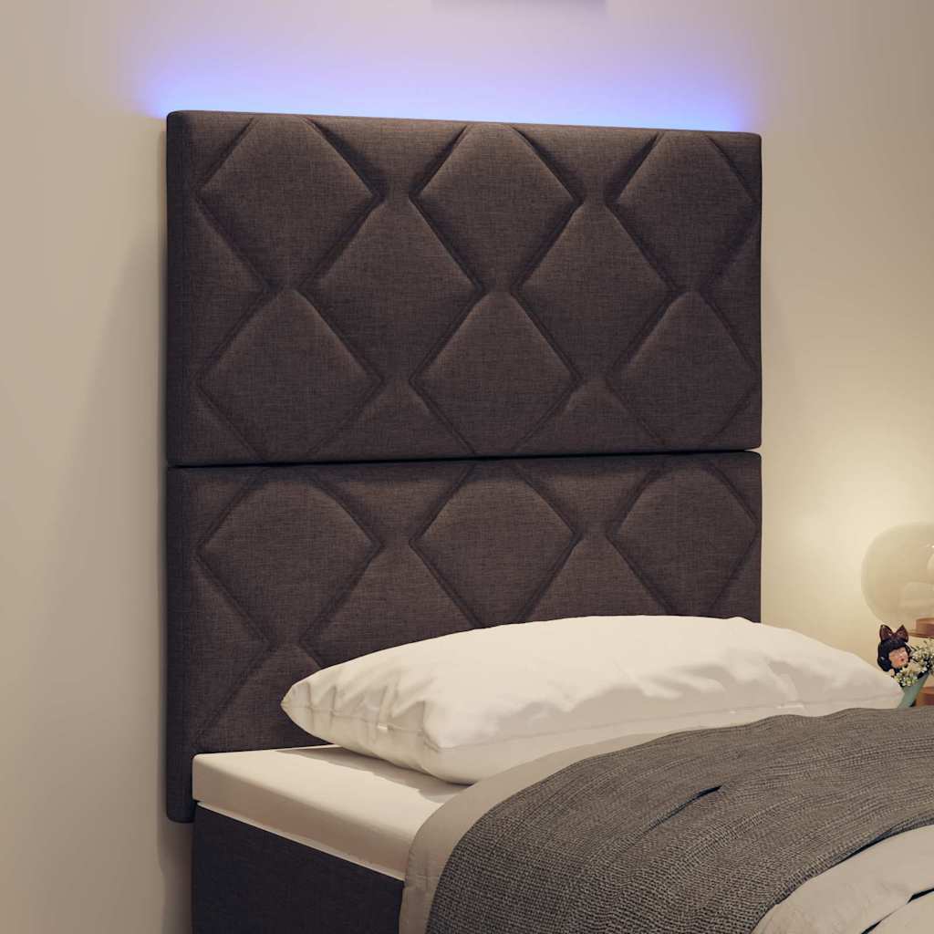 vidaXL LED κεφαλάρι Ανοιχτό γκρι 80 cm ύφασμα