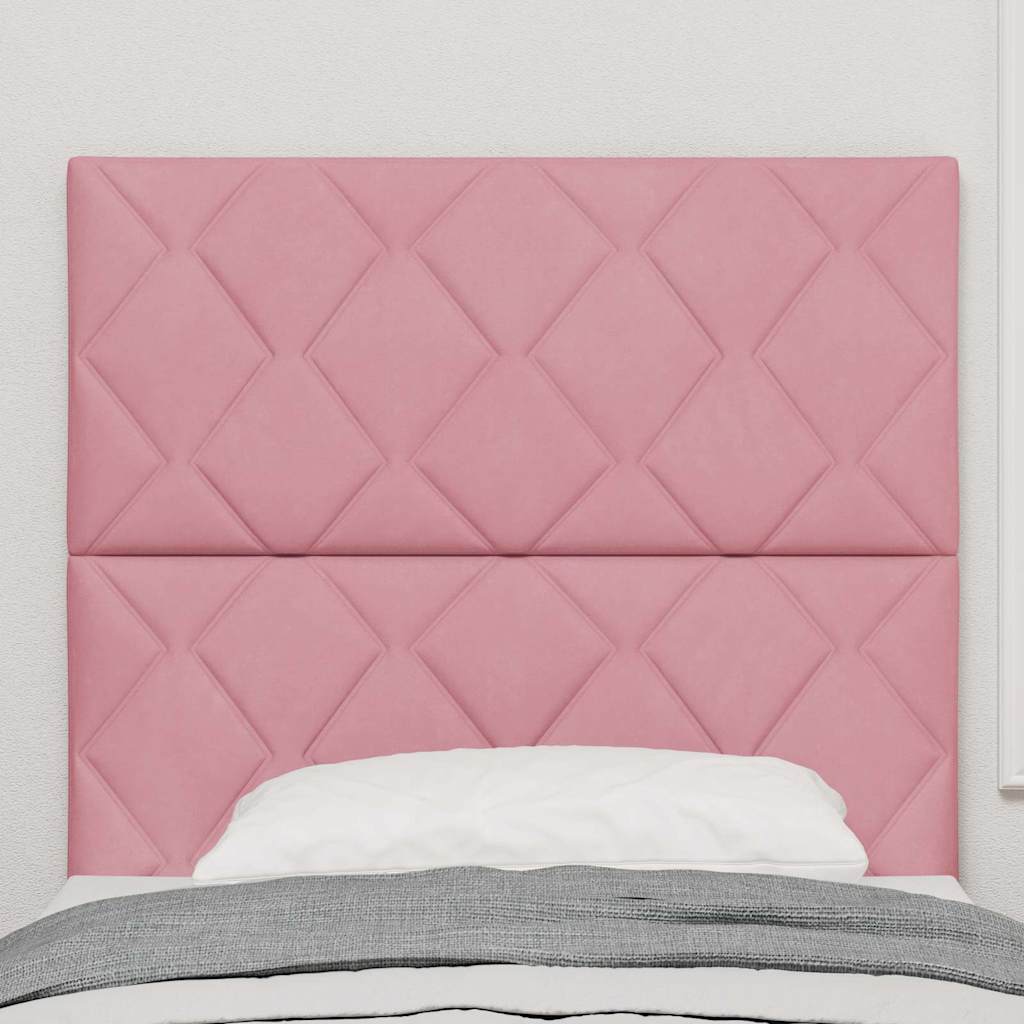 vidaXL LED Κεφαλάρι με φώτα λωρίδας LED Γεωμετρικό Ροζ 100 cm Βελούδο