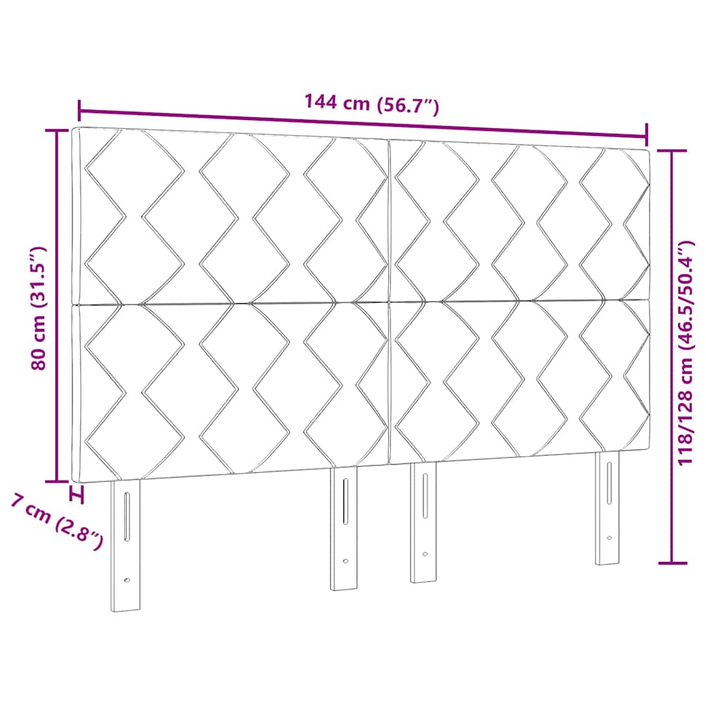 vidaXL Κεφαλάρι με φώτα λωρίδας LED Ανοιχτό γκρι 144 cm ύφασμα
