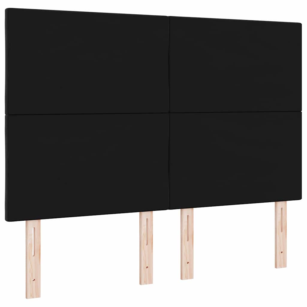 vidaXL LED κεφαλάρι Μαύρο 144 cm Βελούδο
