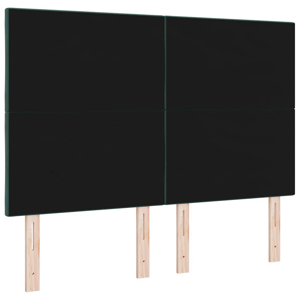 vidaXL LED κεφαλάρι Σκούρο Πράσινο 144 cm Βελούδο
