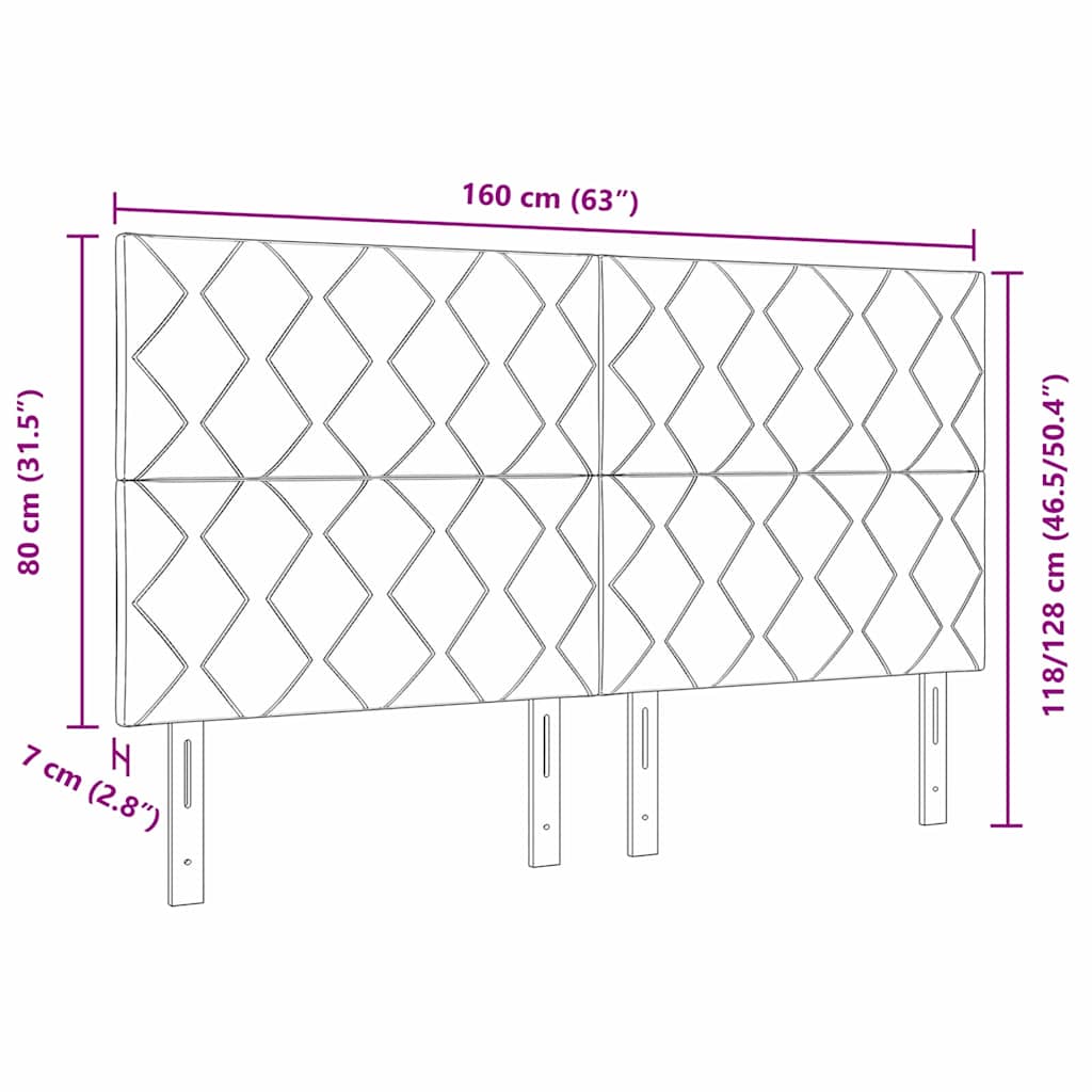 vidaXL LED κεφαλάρι Κρεμ 160 cm ύφασμα