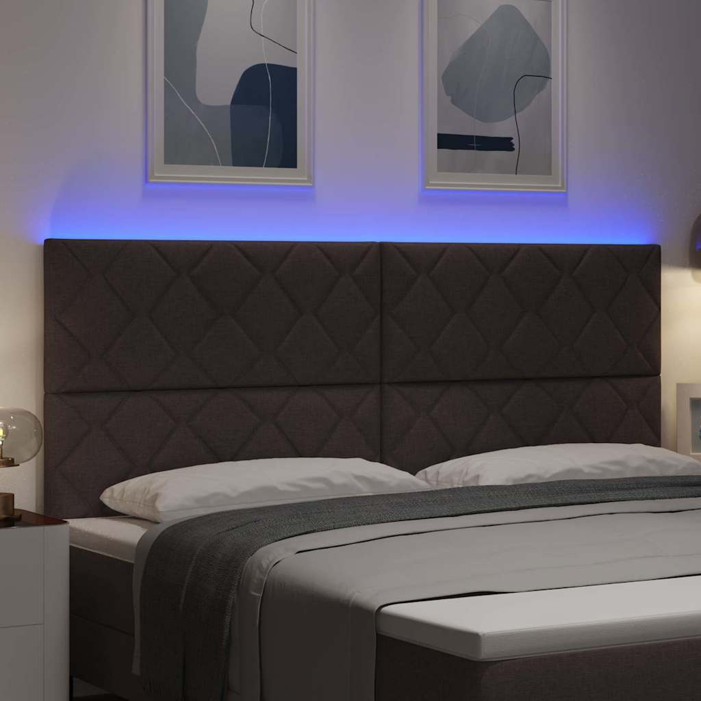vidaXL LED κεφαλάρι Ανοιχτό γκρι ύφασμα
