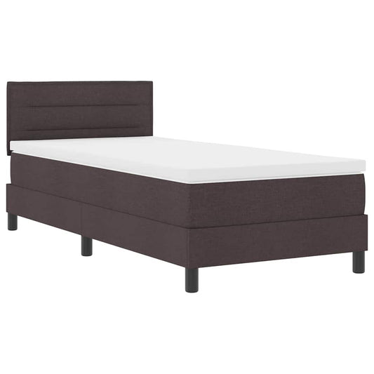 vidaXL Κρεβάτι box spring με στρώμα Σκούρο Καφέ 80 x 200 cm ύφασμα