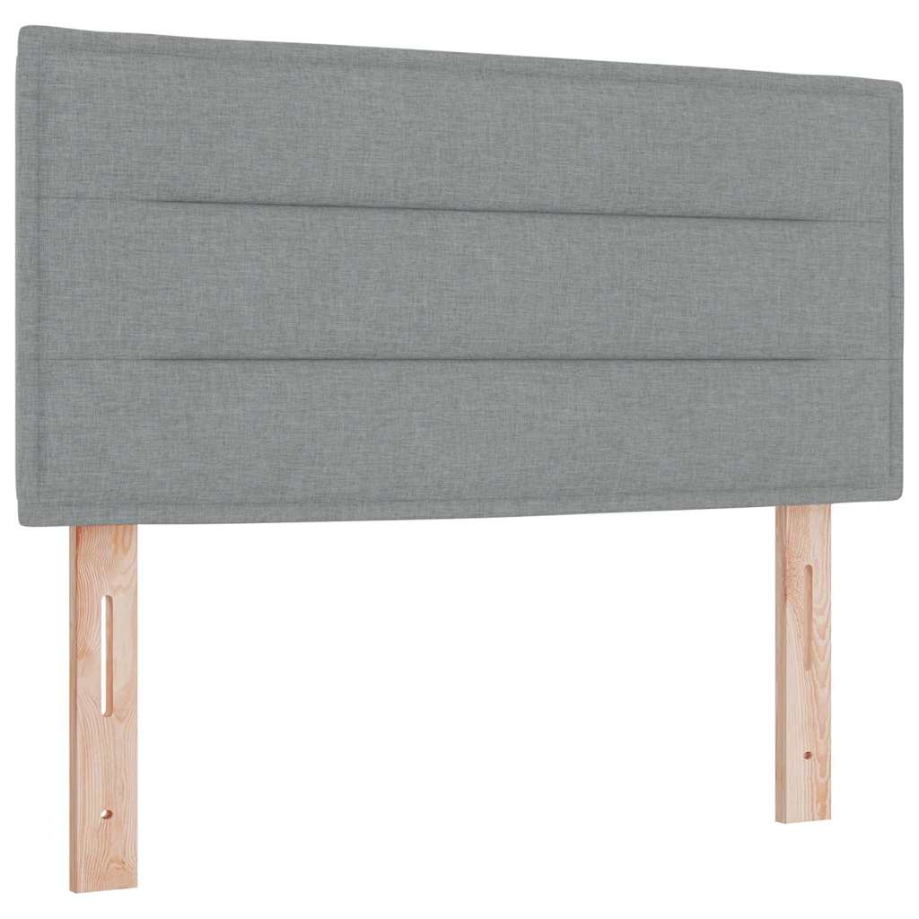 vidaXL Κρεβάτι Box Spring με Στρώμα Ανοιχτό Γκρι 90x190 εκ. Υφάσμα