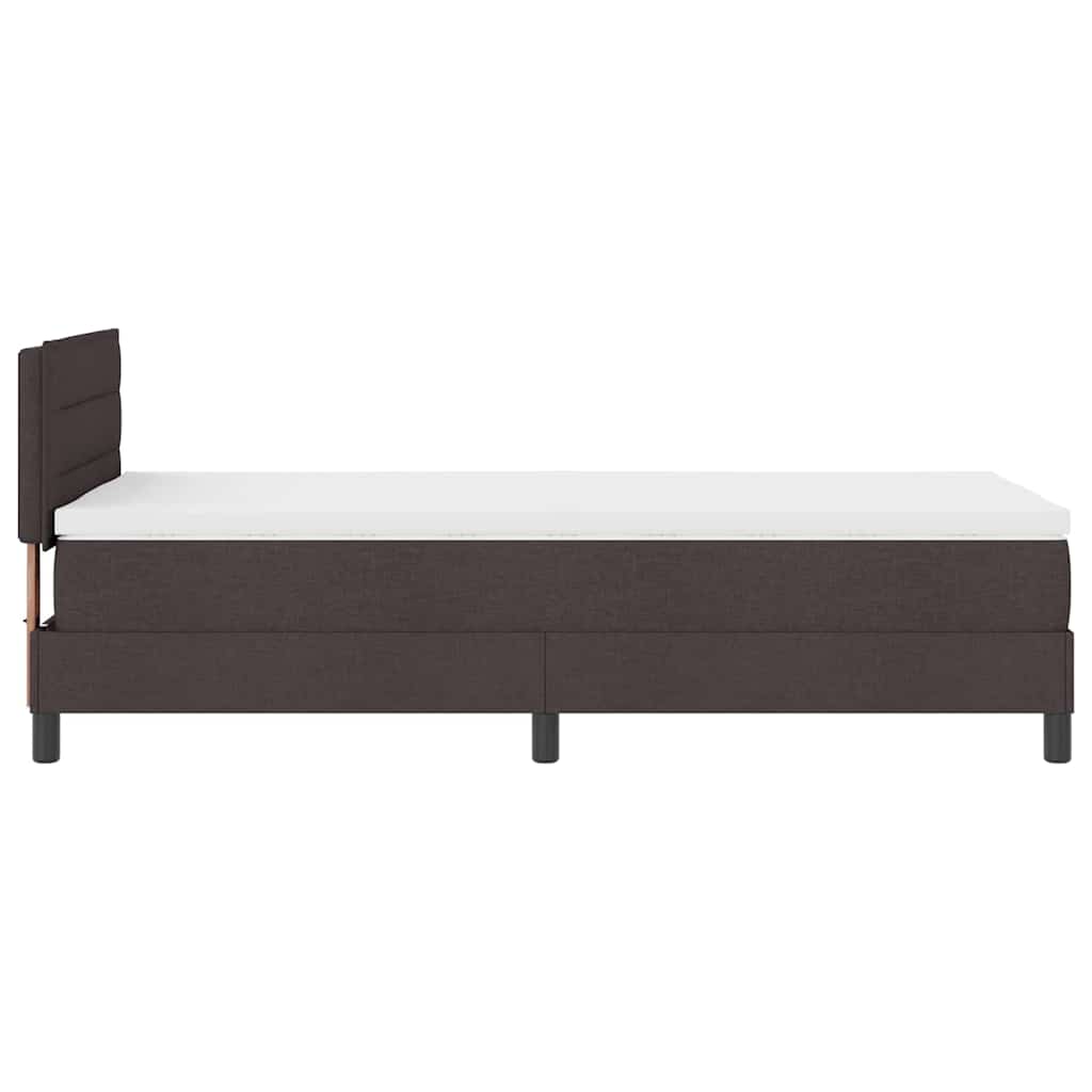 vidaXL Κρεβάτι box spring με στρώμα Σκούρο Καφέ 90 x 190 cm ύφασμα