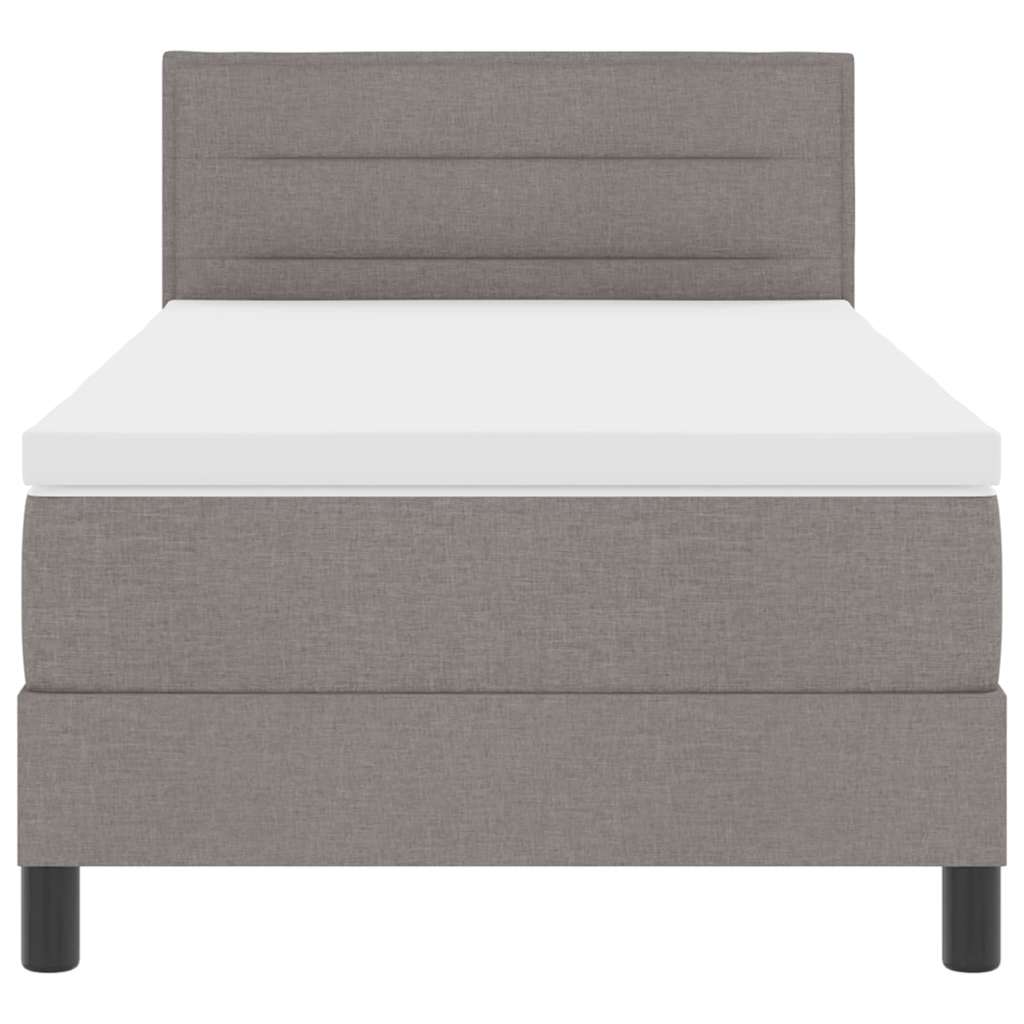 vidaXL Κρεβάτι με ελατήρια με κεφαλάρι Taupe 90 x 190 cm ύφασμα