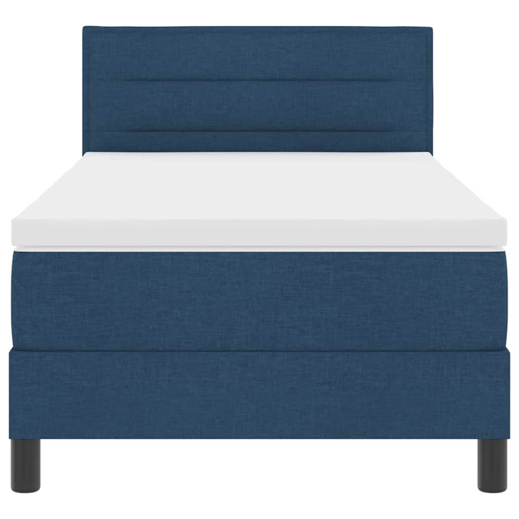 vidaXL Κρεβάτι με ελατήρια με μαξιλάρι Μπλε 90 x 190 cm ύφασμα