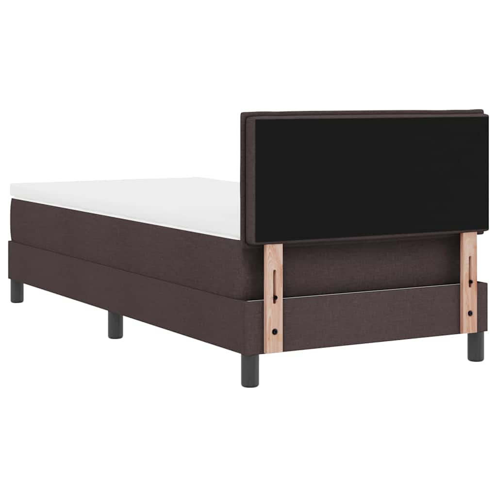 vidaXL Κρεβάτι box spring με στρώμα Σκούρο Καφέ 90 x 200 cm ύφασμα