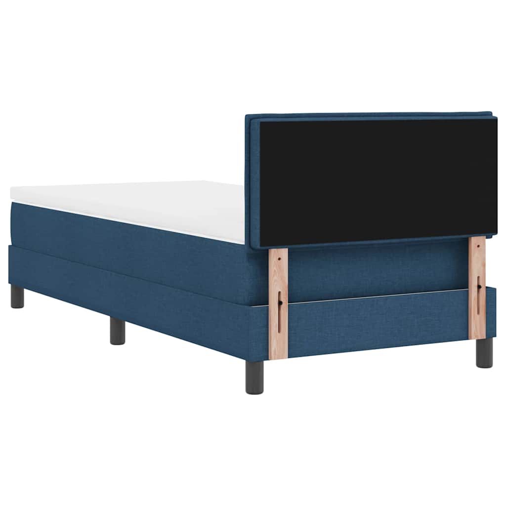 vidaXL Κρεβάτι με ελατήρια με κεφαλάρι Μπλε 90 x 200 cm ύφασμα