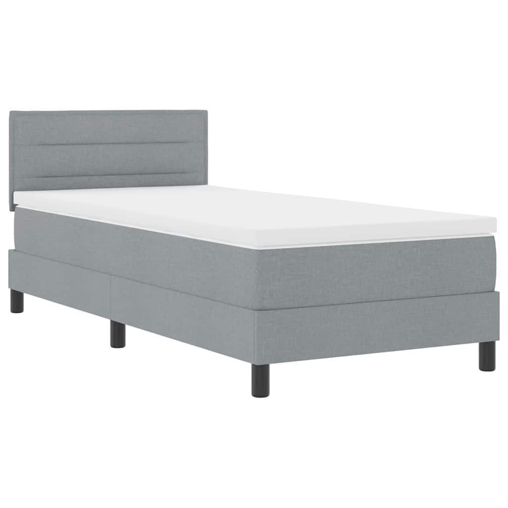 vidaXL Κρεβάτι box spring με στρώμα Ανοιχτό γκρι 100 x 200 cm ύφασμα