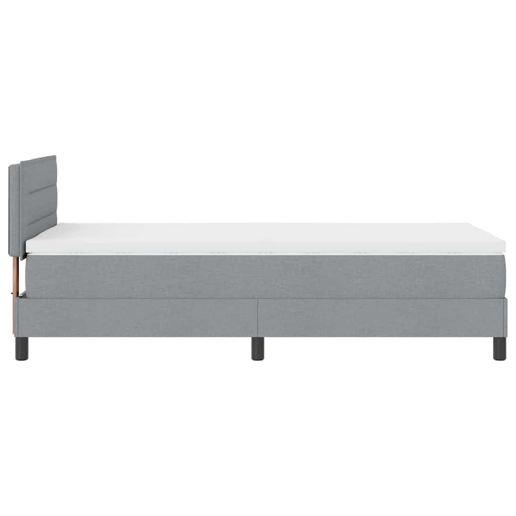 vidaXL Κρεβάτι box spring με στρώμα Ανοιχτό γκρι 100 x 200 cm ύφασμα
