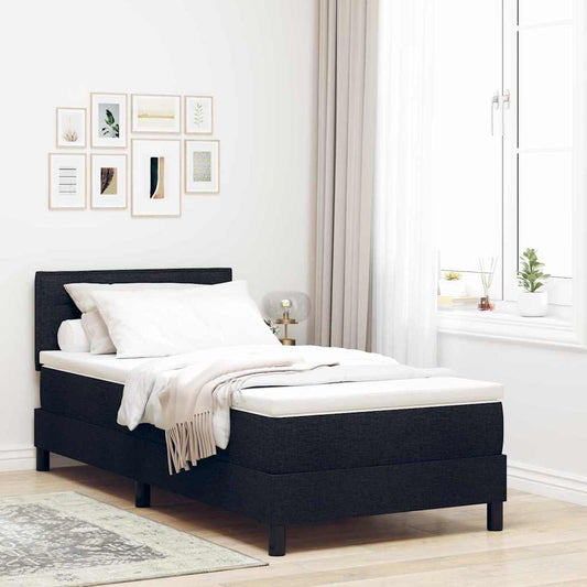 vidaXL Κρεβάτι με ελατήρια με κεφαλάρι Μαύρο 100 x 200 cm ύφασμα