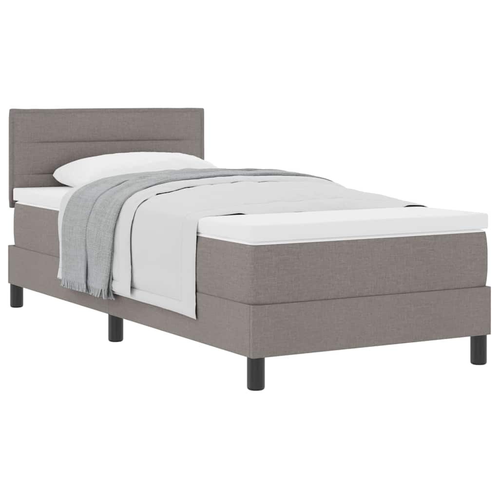 vidaXL Κρεβάτι box spring με στρώμα Taupe 100 x 200 cm ύφασμα